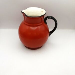 Vintage Czechoslovakian Made Red Pitcher 6"